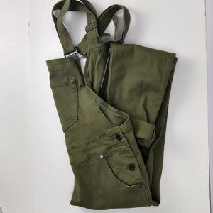 Men's Khaki Slim-Fit Green Overalls Size S